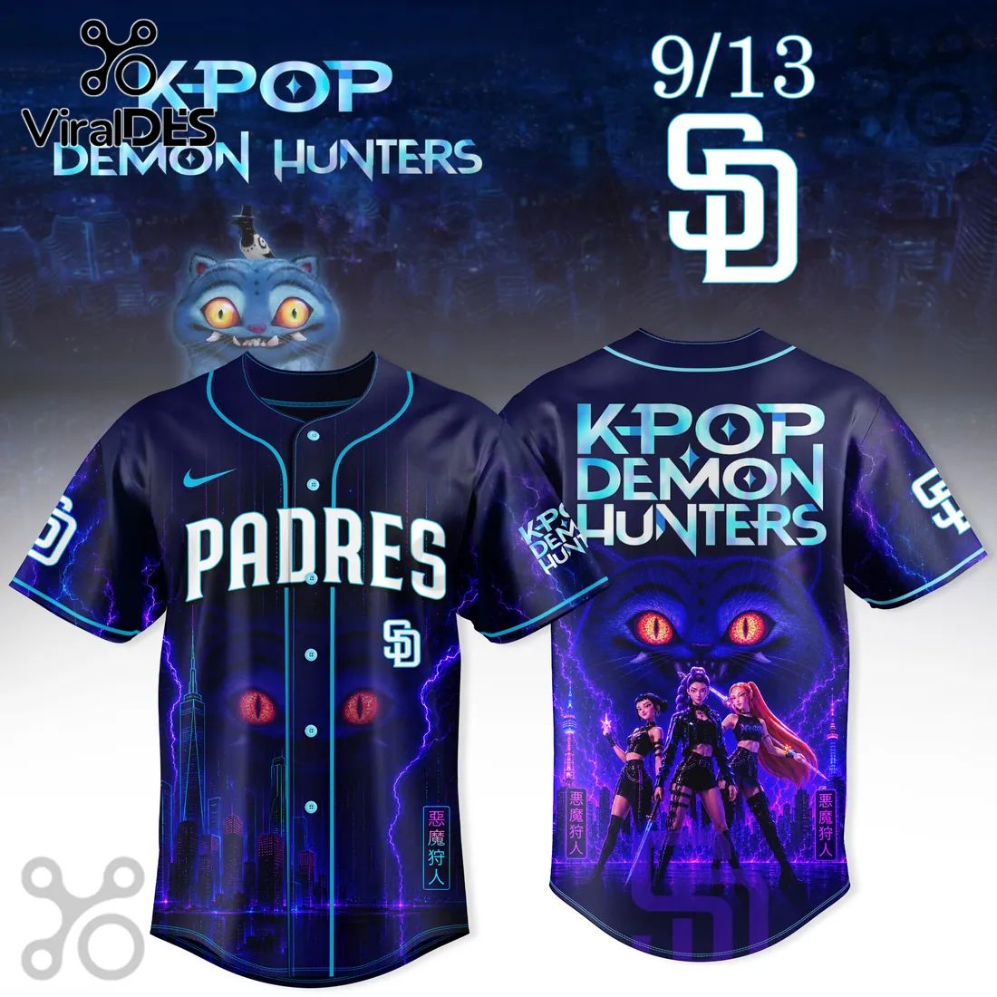 San Diego Padres KPop Demon Hunters Night Jersey