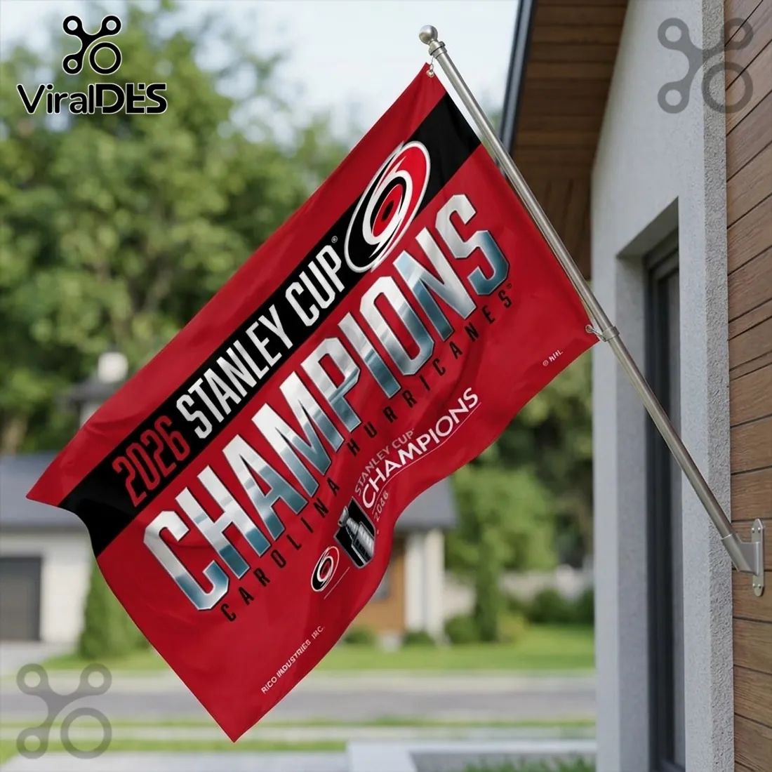Carolina Hurricanes 2026 Stanley Cup Champions Red Double Sided House Flag