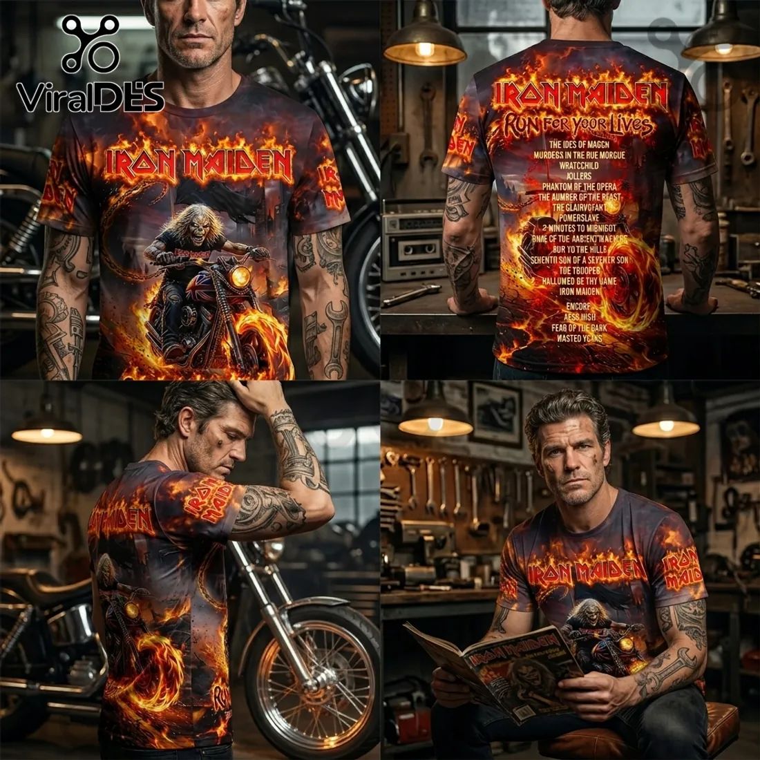 Iron Maiden Run For Your Lives 2026 World Tour 3D T-Shirt
