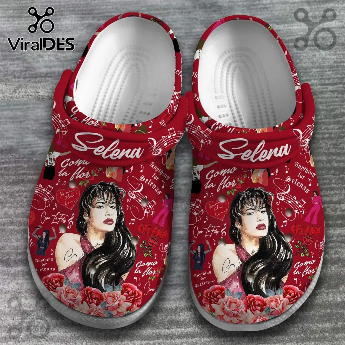 Selena Rose Floral Pattern Crocs Clogs Shoes