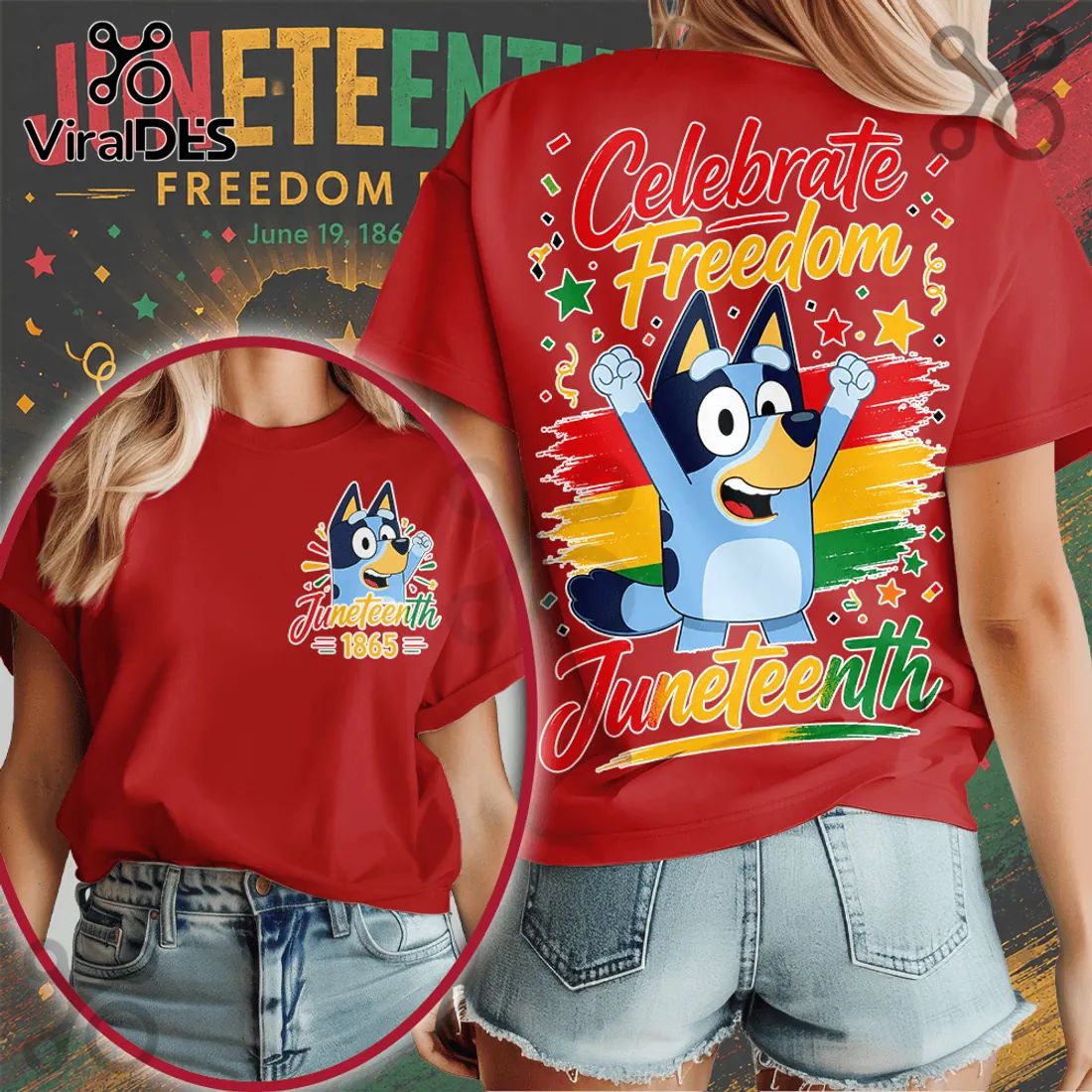 Bluey x Juneteenth Celebrate Freedom Graphic T-Shirt