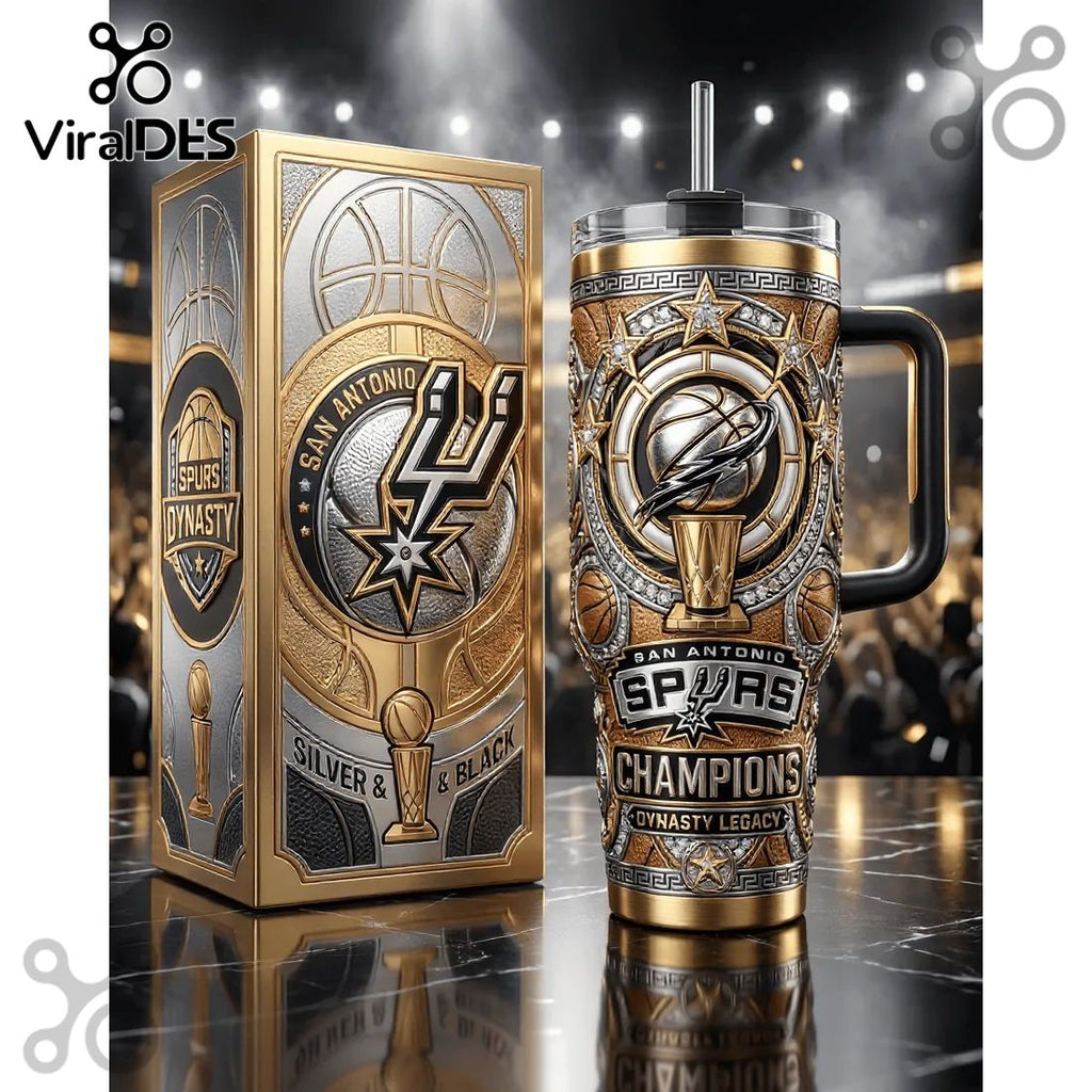 San Antonio Spurs Champions Gold 40oz Stanley Tumbler