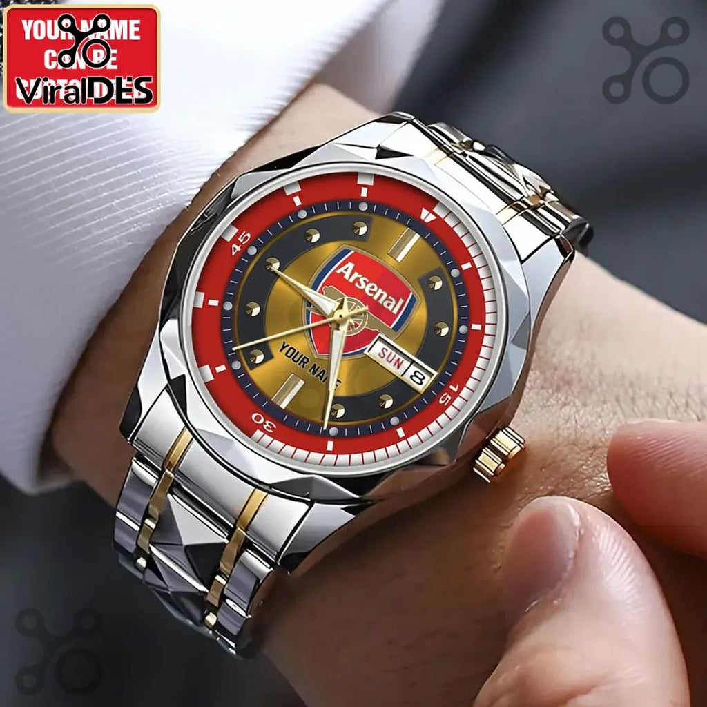 Arsenal FC Two-Tone Stainless Steel Luxury Quartz Wrist Watch