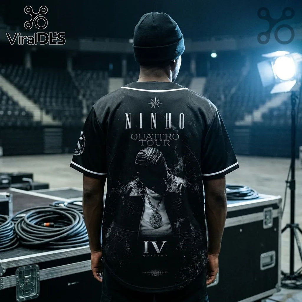Ninho Quattro Tour Black Button Up Baseball Jersey