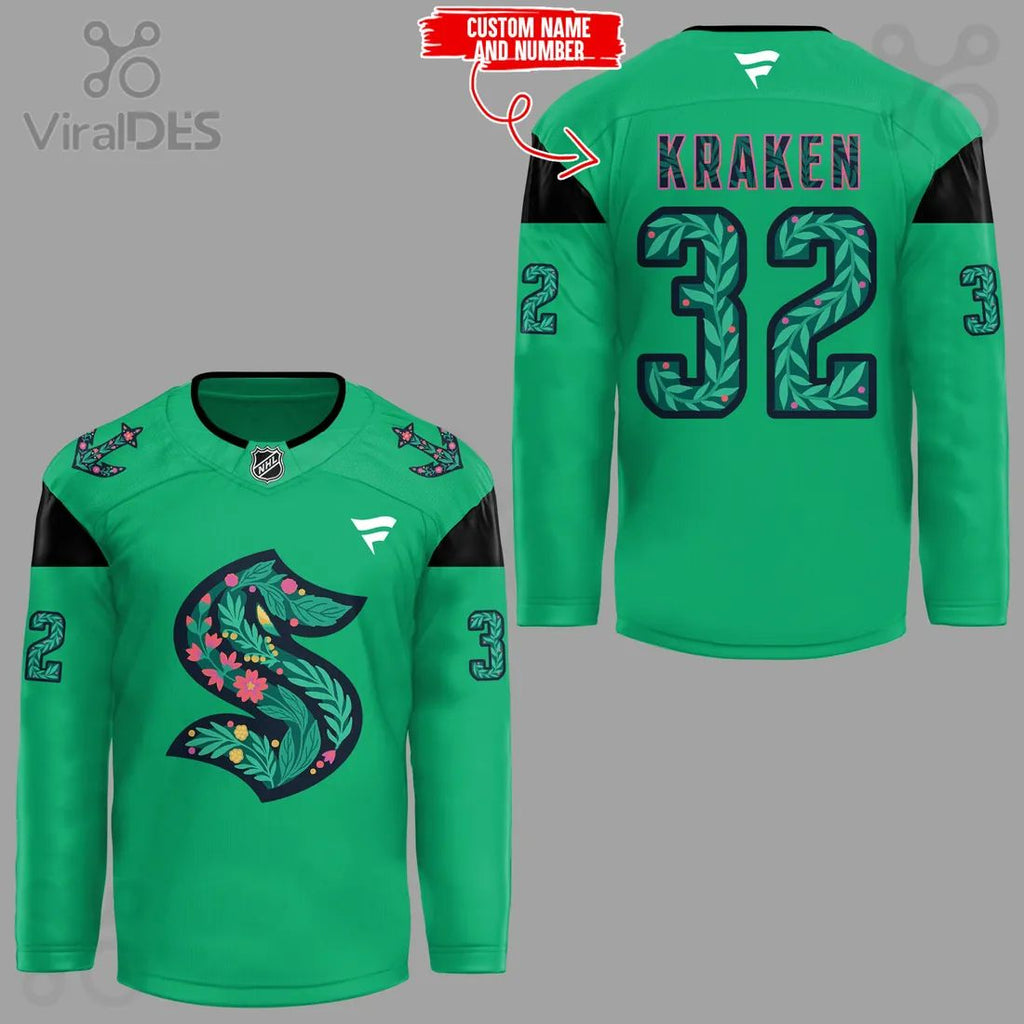 Seattle Kraken Green Night Limited Edition Custom Hockey Jersey