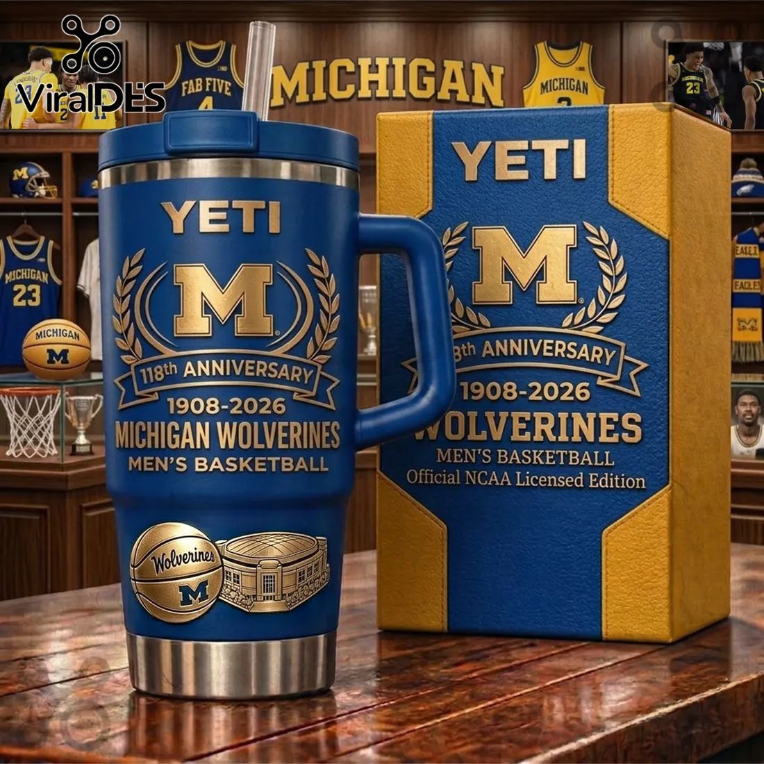 Michigan Wolverines 118th Anniversary YETI Stanley Tumbler