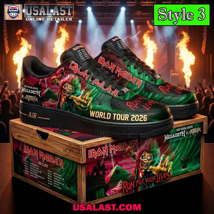Iron Maiden World Tour 2026 Air Force 1 Sneakers Shoes
