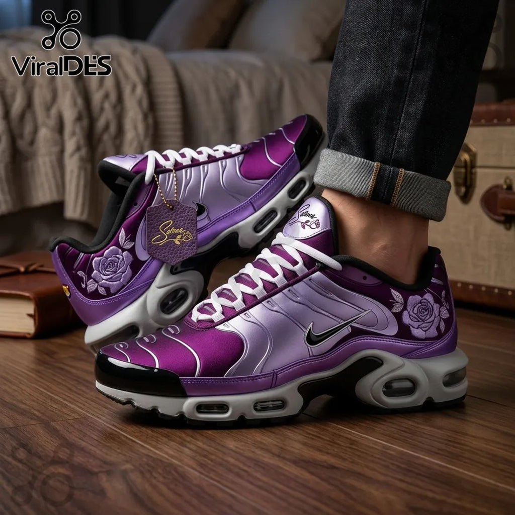 Selena Floral Purple Air Max Running Sneakers