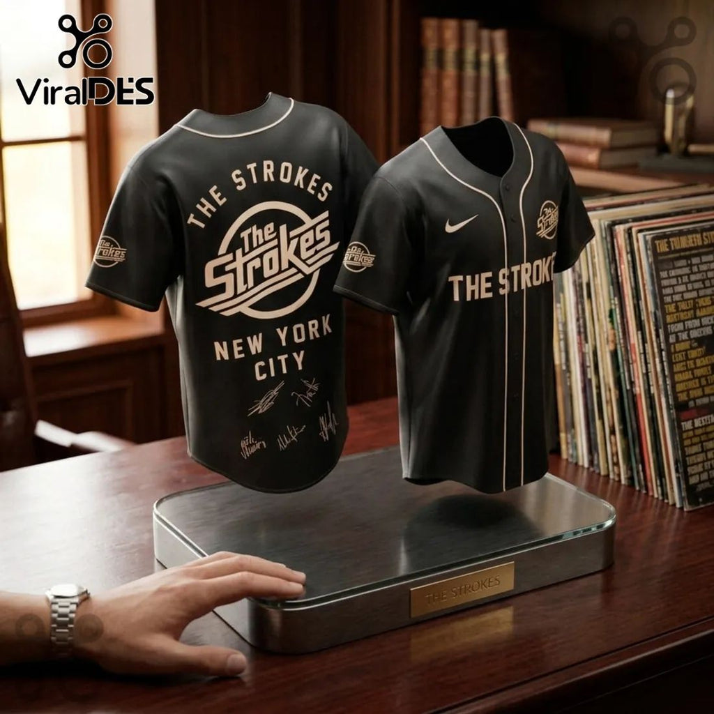 The Strokes Reality Awaits 2026 Tour Black Baseball Jersey