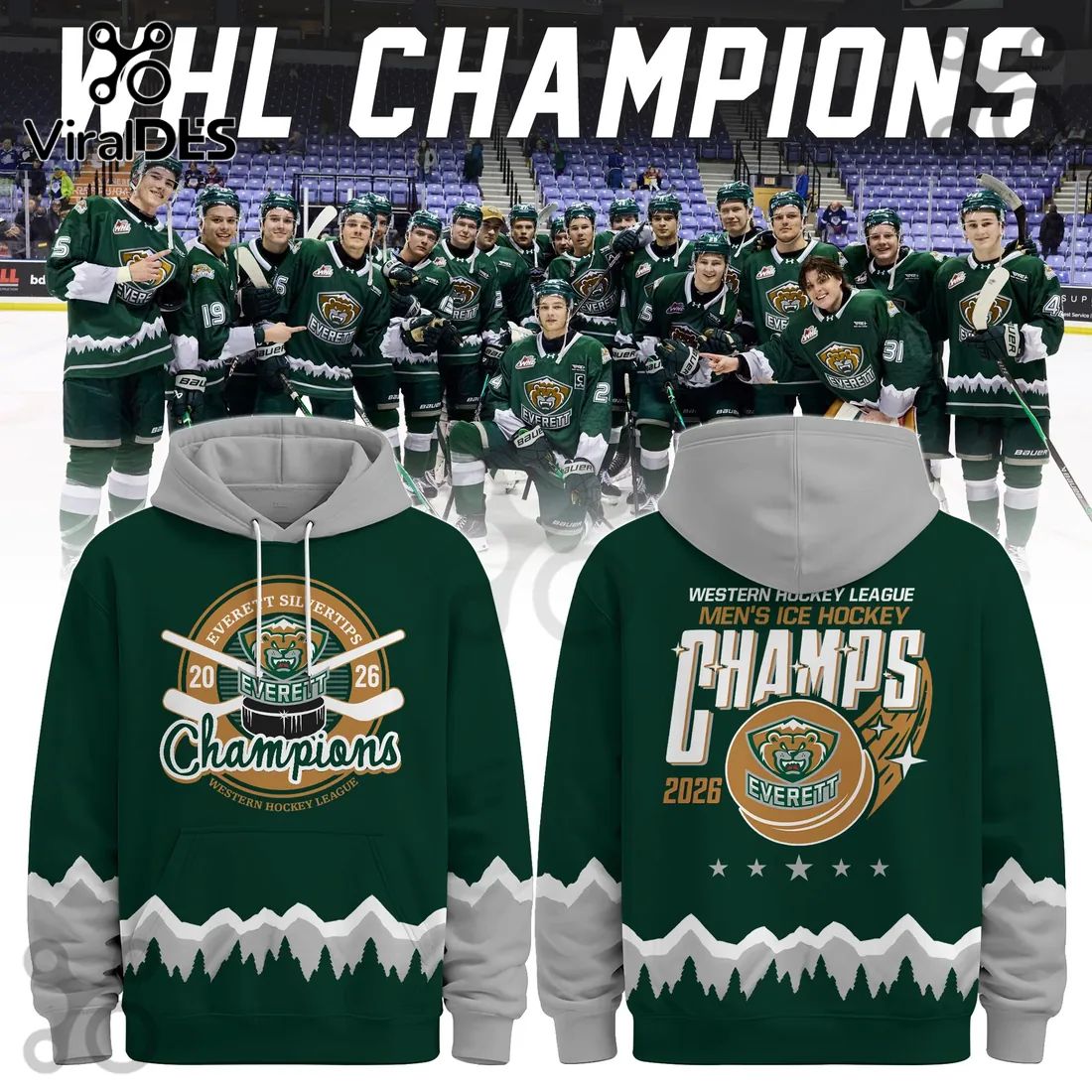 Everett Silvertips WHL Champions 2026 Pullover Hoodie