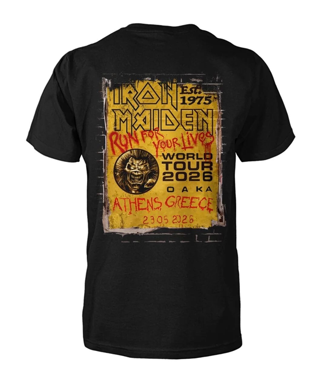 Iron Maiden Run For Your Lives 2026 Athens Tour Shirt