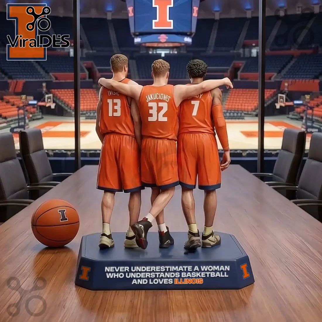 Illinois Basketball Premium 3-Player Hug Edition Collectible Figure