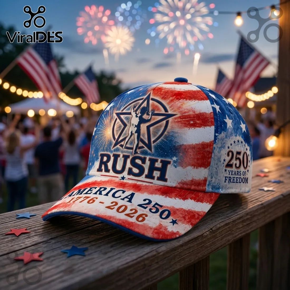 Rush Band America 250th Anniversary 1776-2026 Patriotic Cap