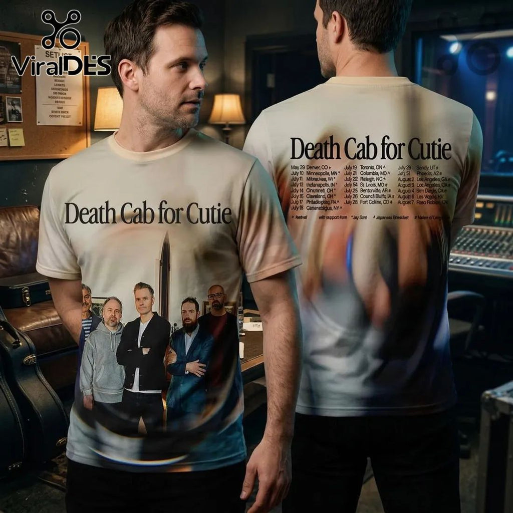 Death Cab for Cutie Concert Tour Dates All Over Print 3D T-Shirt