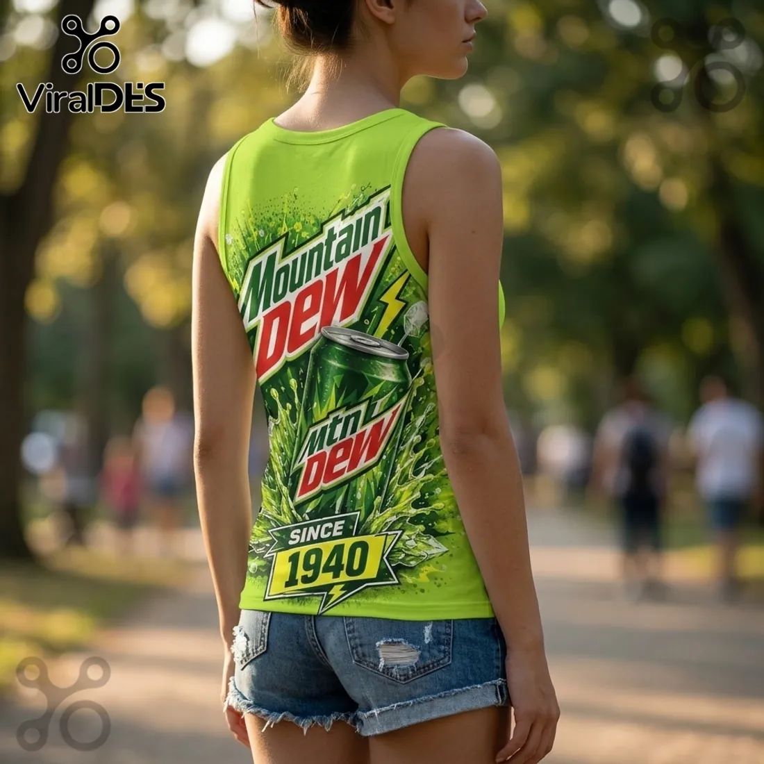 Mountain Dew Neon V-Neck Tank Top