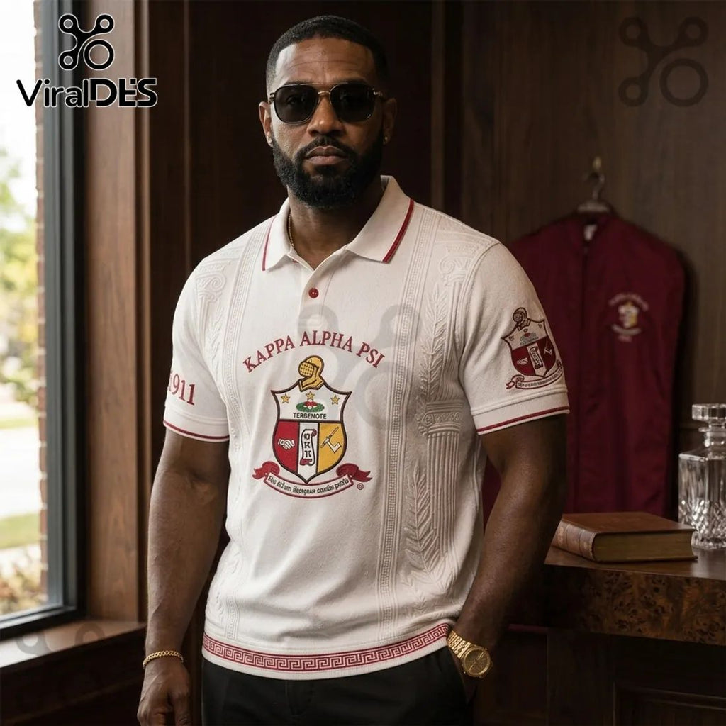 Kappa Alpha Psi 1911 Emblem White Polo Shirt