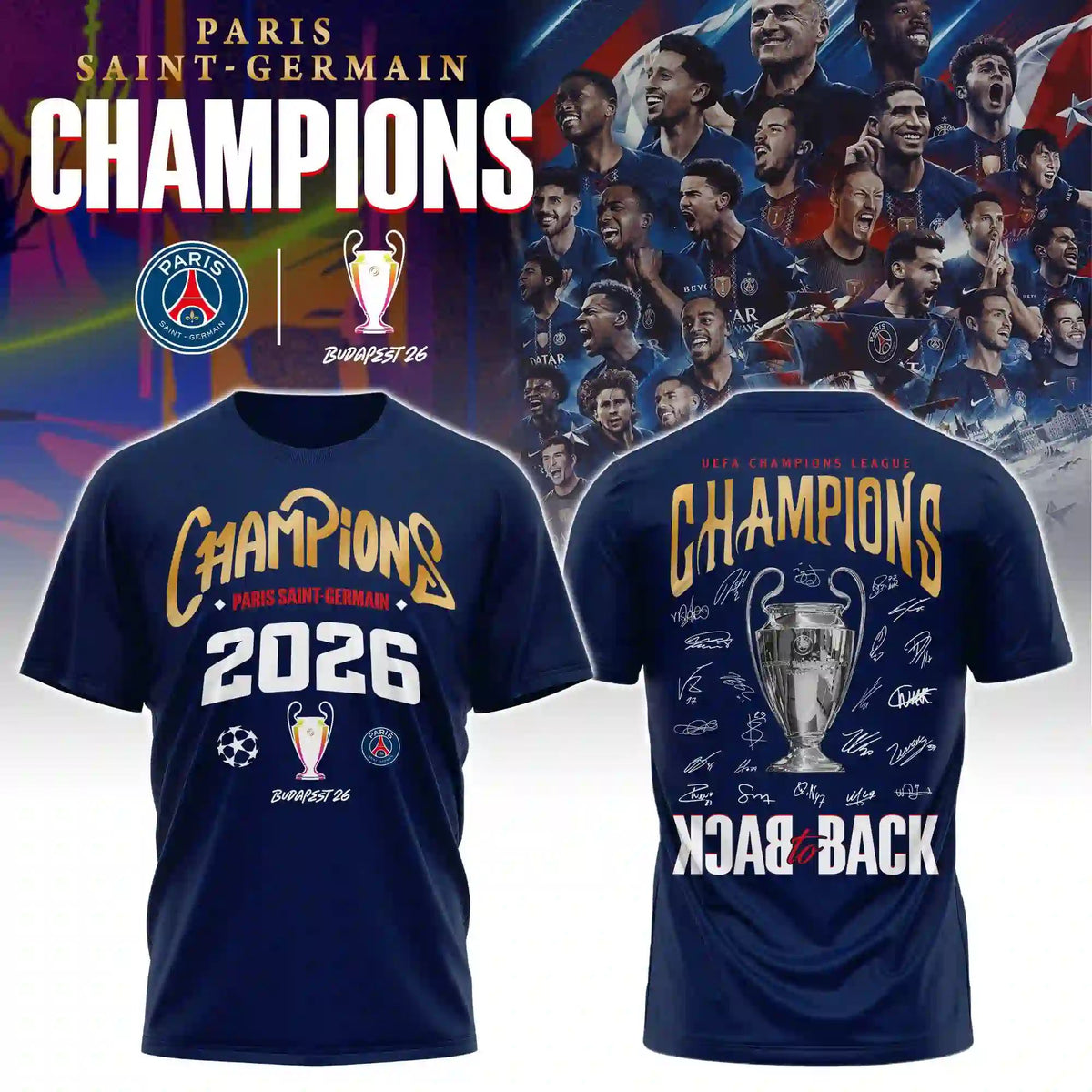 Paris Saint-Germain UEFA Champions League 2026 Navy Hoodie