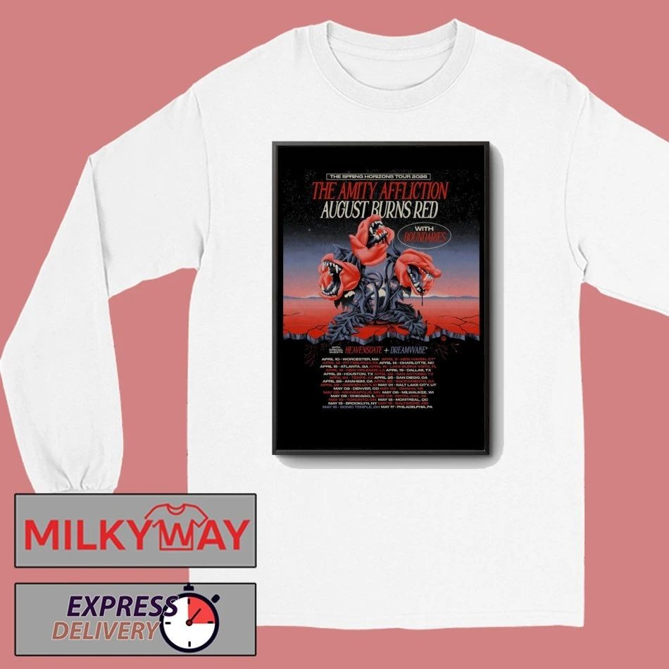The Amity Affliction And August Burns Red North America Tour 2026 Poster shirt