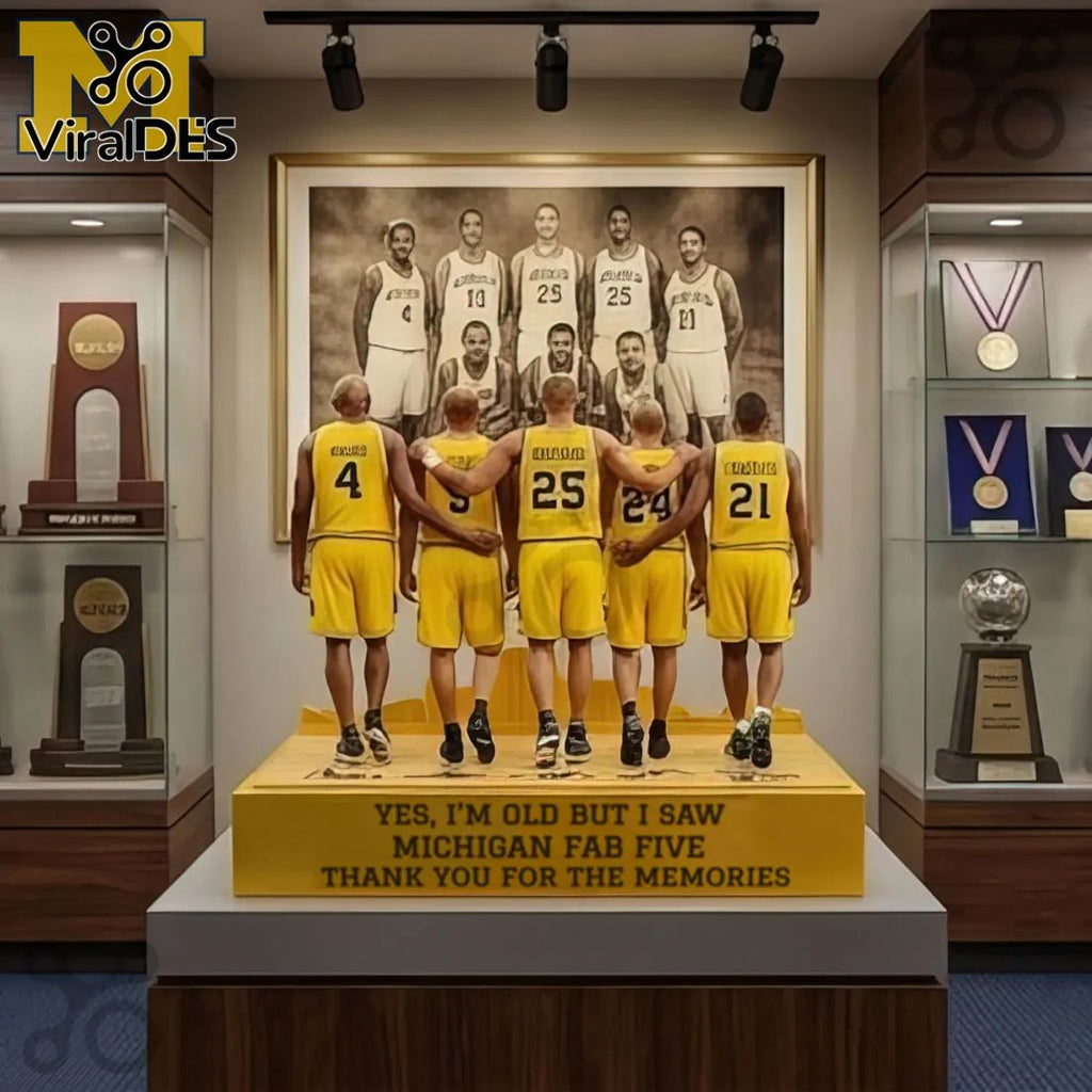 Michigan Fab Five Wolverines 1991-1993 Era Commemorative Display Figure Set