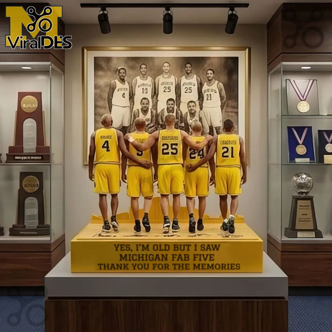 Michigan Fab Five Wolverines 1991-1993 Era Commemorative Display Figure Set