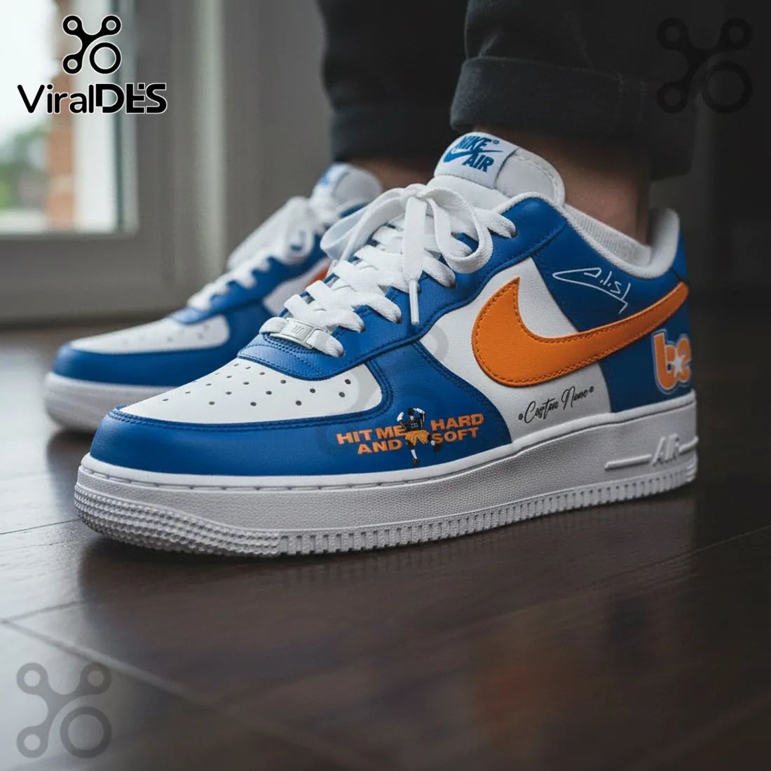 Billie Eilish Hit Me Hard Soft Tour Custom Blue Orange Air Force 1