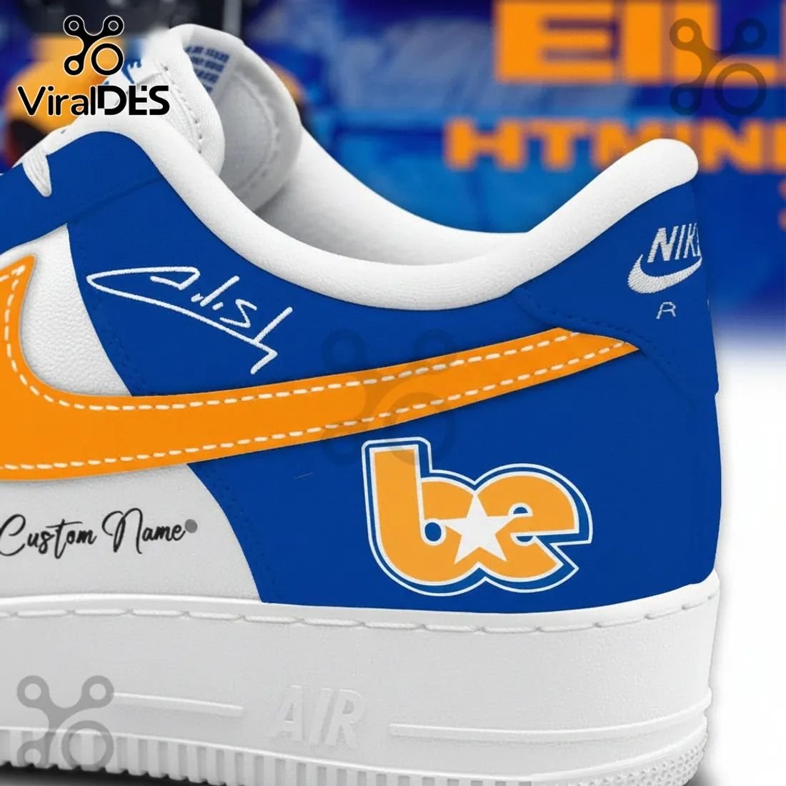 Billie Eilish Hit Me Hard Soft Tour Custom Blue Orange Air Force 1