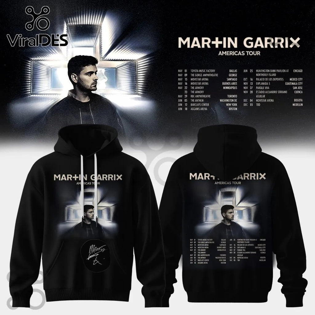 Martin Garrix Americas Tour Commemorative Concert Dates Black Pullover Hoodie