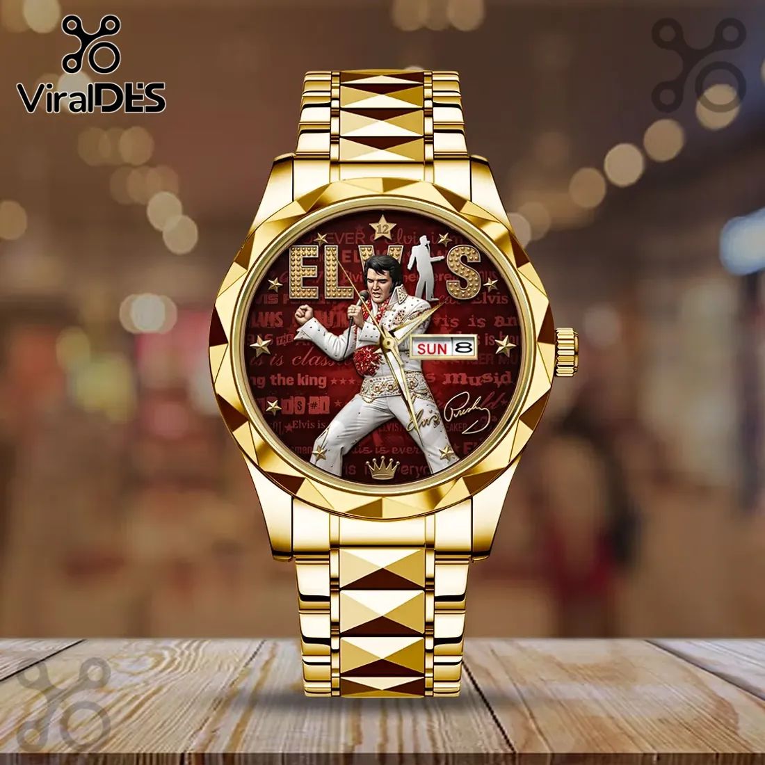 Elvis Presley Gold Tone Luxury Quartz Collectible Quartz Watch