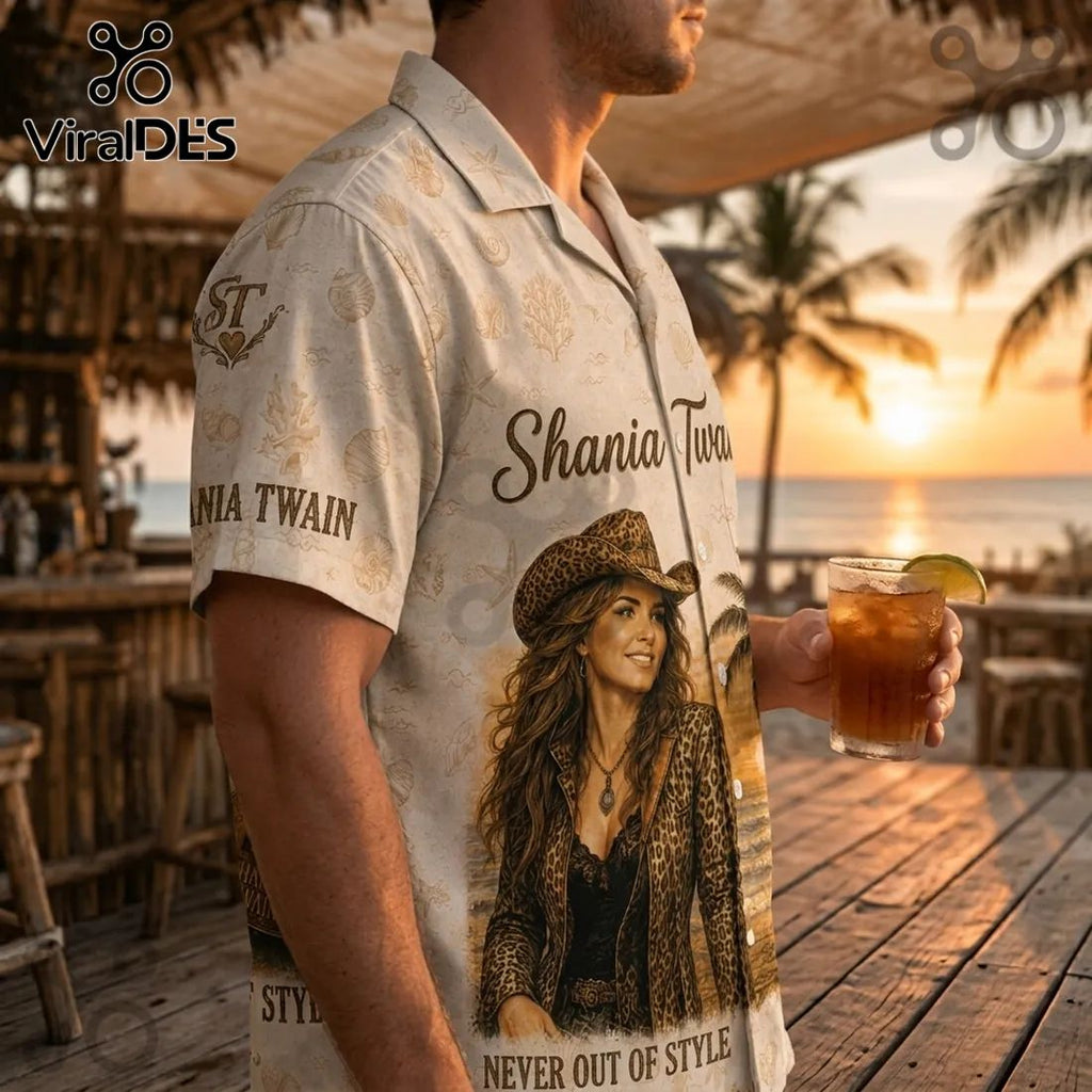 Shania Twain Old School Soundtracks Hawaiian Shirt