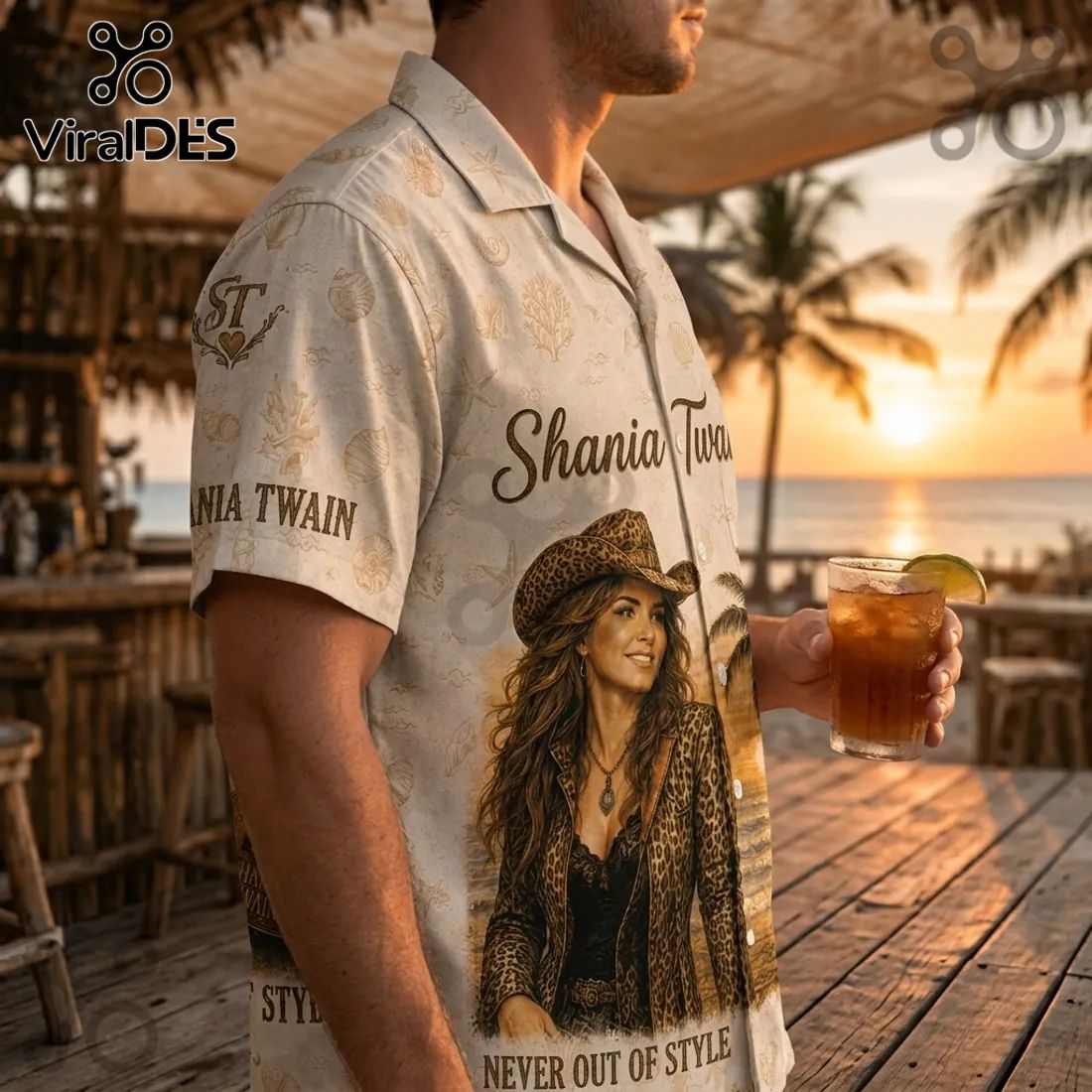 Shania Twain Old School Soundtracks Hawaiian Shirt