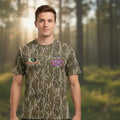 America 250th Anniversary Turkey Hunter Distressed Flag Camouflage T-Shirt