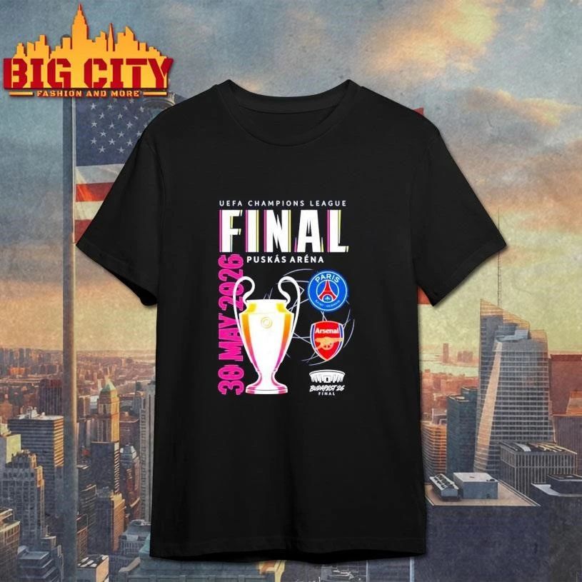 Paris Saint-Germain Versus Arsenal UCL Finalist Budapest 2026 Lifestyle Tee On May 30th Shirt