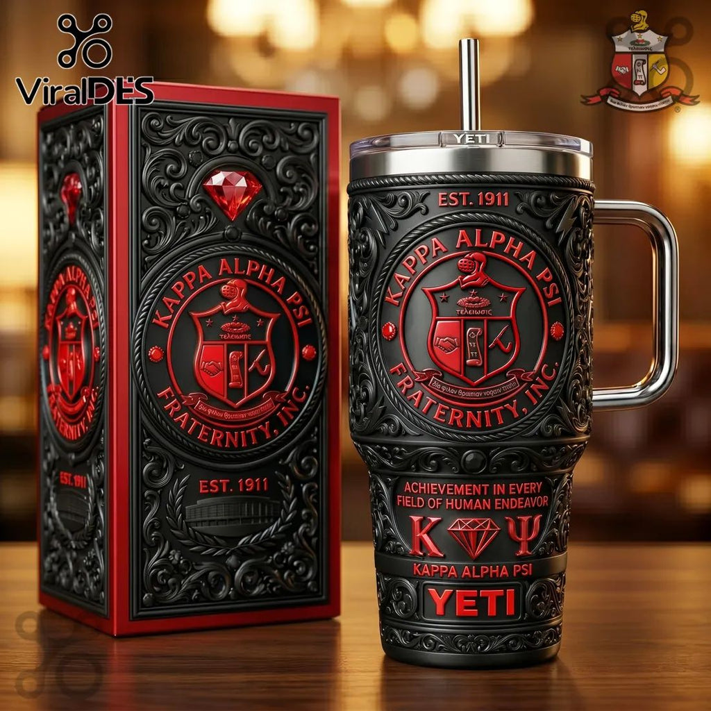 Kappa Alpha Psi 1911 Crest Insulated Travel Handle Tumbler