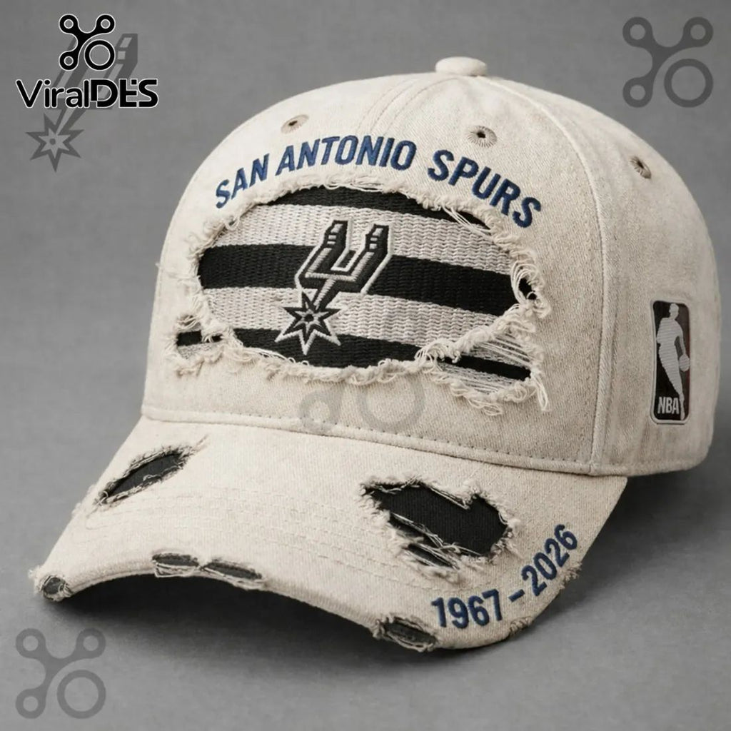 San Antonio Spurs 1967-2026 Anniversary Distressed Baseball Cap