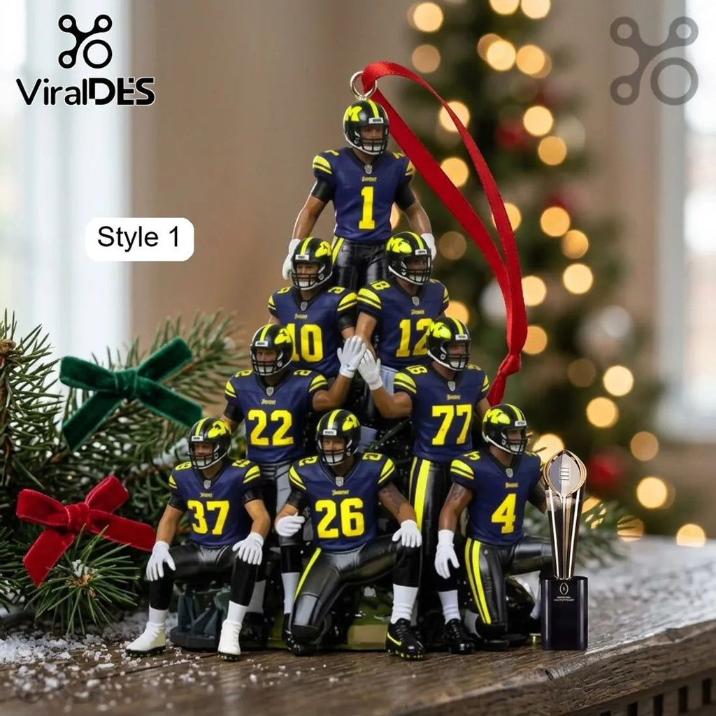 Michigan Wolverines Football Players Christmas Tree Ornament