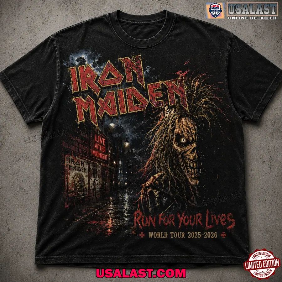 Iron Maiden “Run For Your Lives World Tour 2025–2026” Commemorative T-Shirt