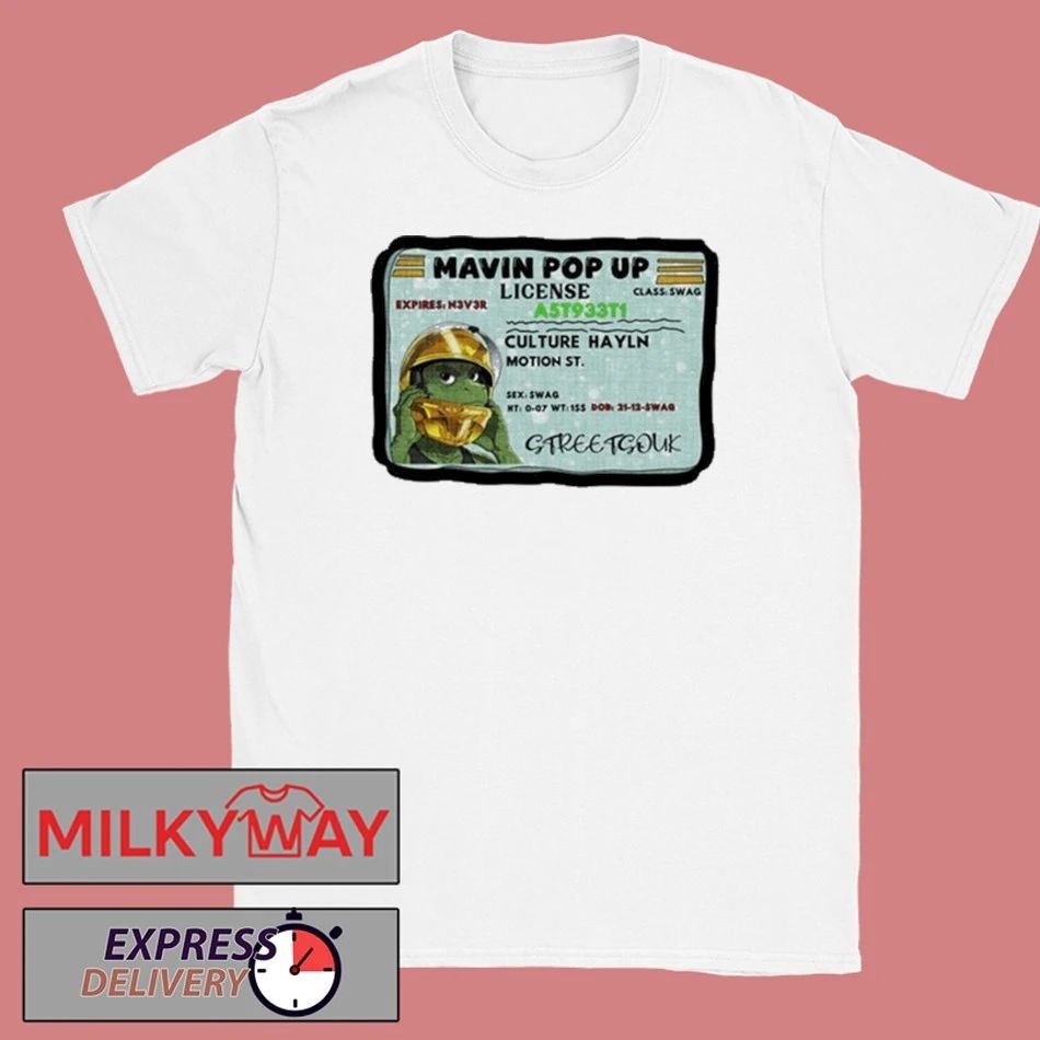 Mavin Pop Up License Graphic shirt