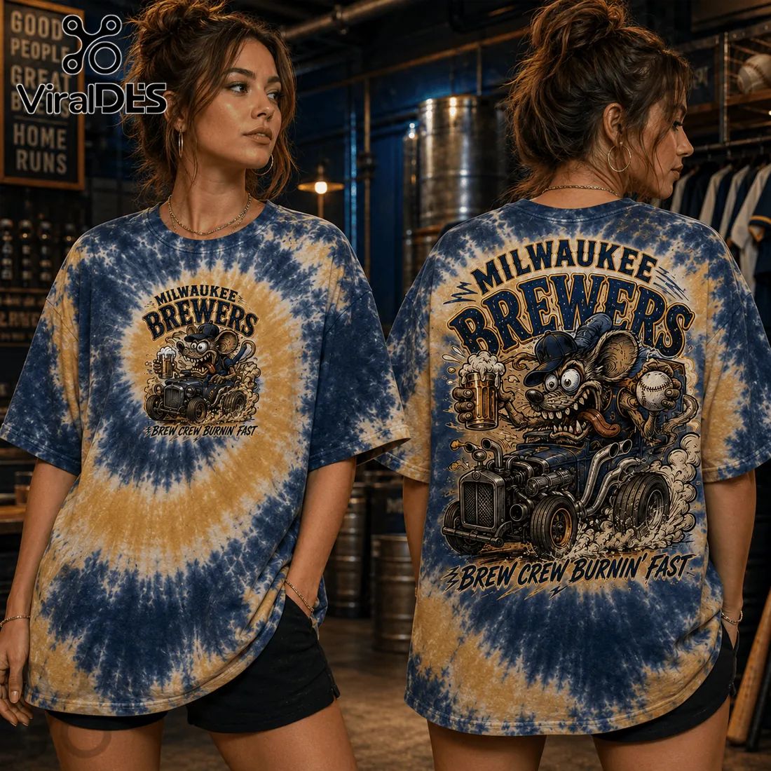 Milwaukee Brewers Tie-Dye Mascot T-Shirt