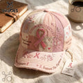 Breast Cancer Awareness Pink Ribbon Embroidered Cap