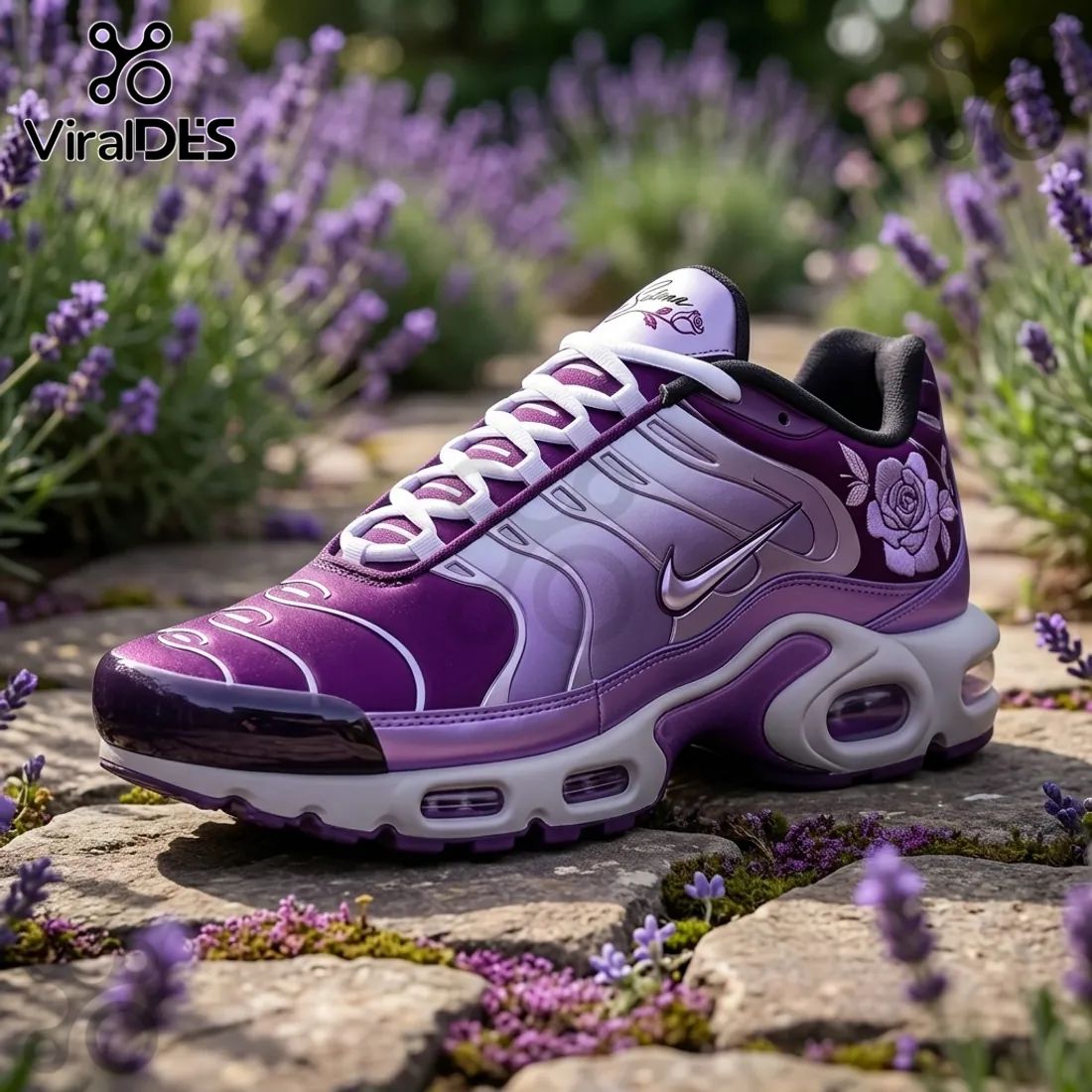 Selena Floral Purple Air Max Running Sneakers