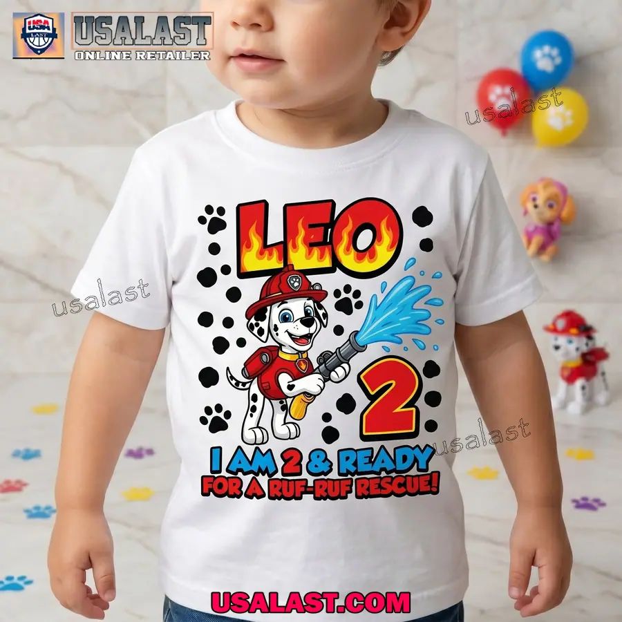Personalized Sheriff Labrador Fired Up For The Party Birthday Kid Tee Shirt