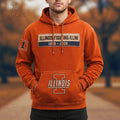 Illinois Fighting Illini Vintage Distressed 1890-2026 Patch Graphic Hoodie
