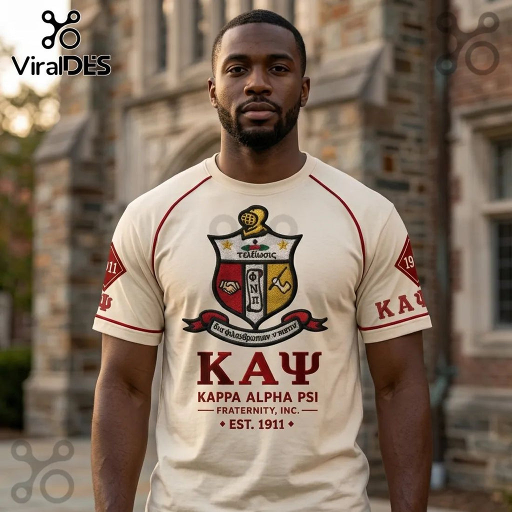 Kappa Alpha Psi Fraternity Crest Vintage Cream T-Shirt