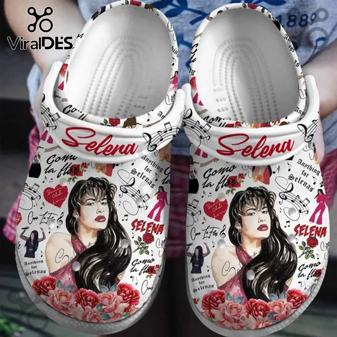 Selena Music Legend Pattern Crocs Clogs Shoes