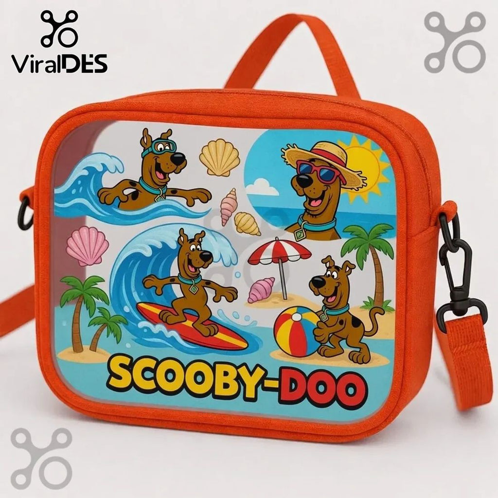 Scooby-Doo Summer Beach Fun Clear Orange Crossbody Bag