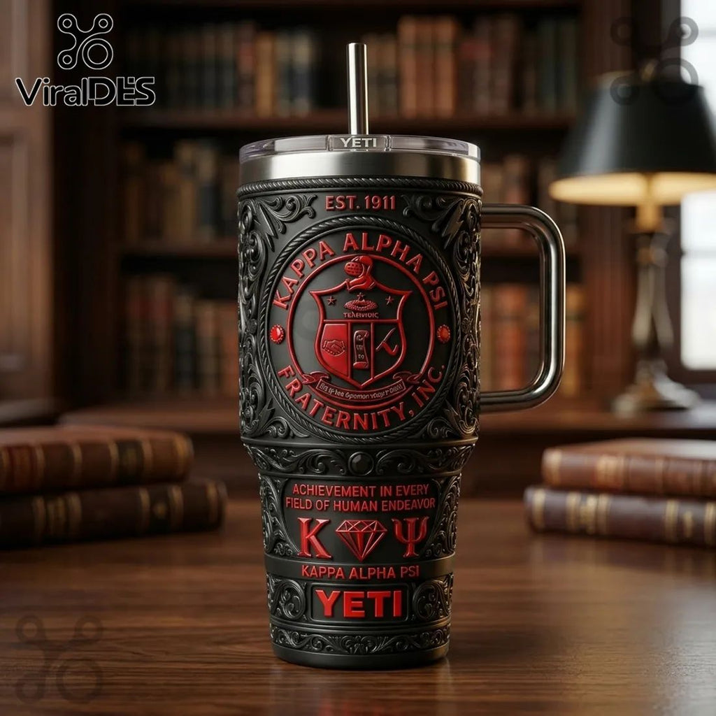 Kappa Alpha Psi 1911 Crest Insulated Travel Handle Tumbler