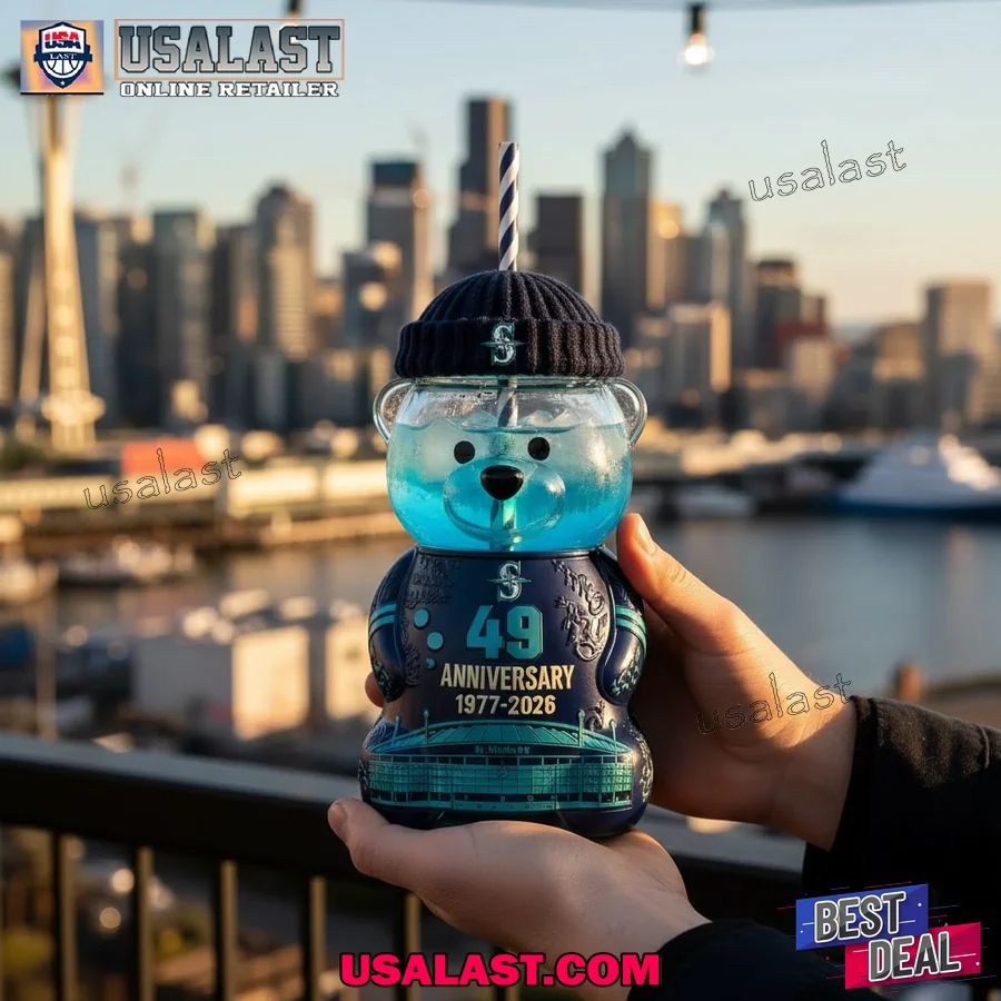 Seattle Mariners 49th Anniversary Bear Glass Cup