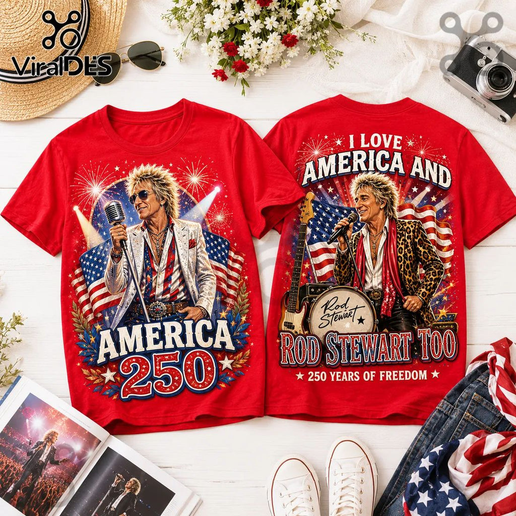2026 Rod Stewart x America 250 Years of Freedom Red Shirt