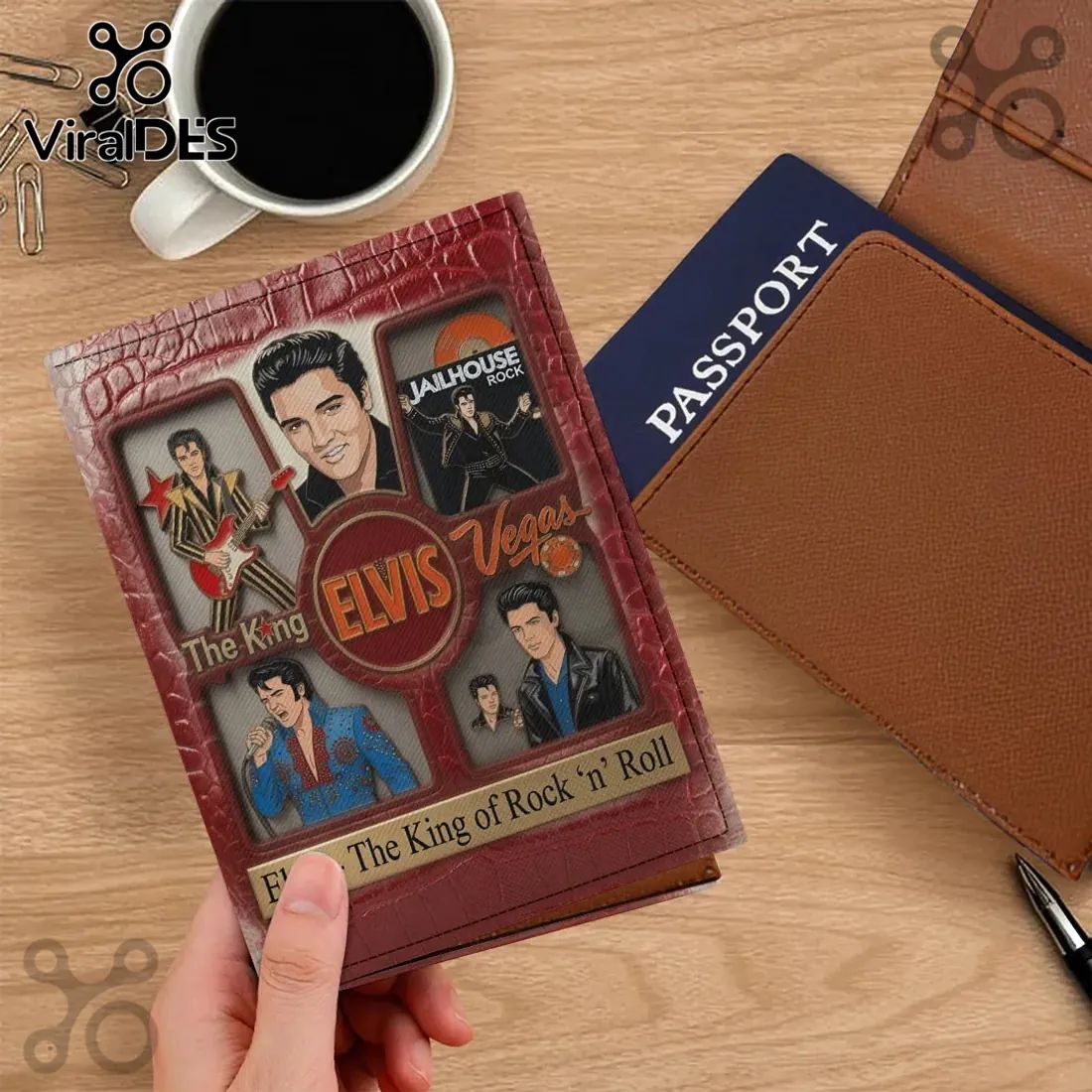 Elvis Presley Vegas Themed Faux Leather Passport