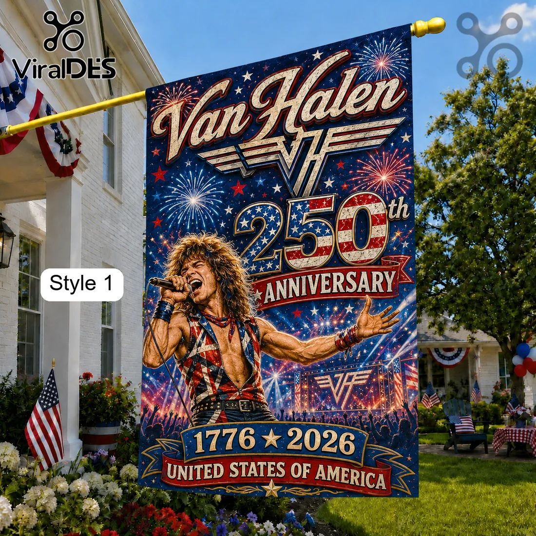 Van Halen x America 250 Years of Freedom 1776-2026 Garden Flag